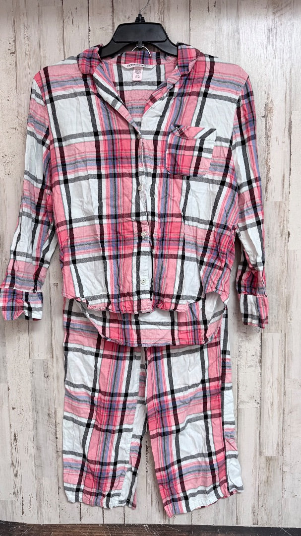 RED VICTORIAS SECRET PLAID 2PC PJ SET, LADIES S