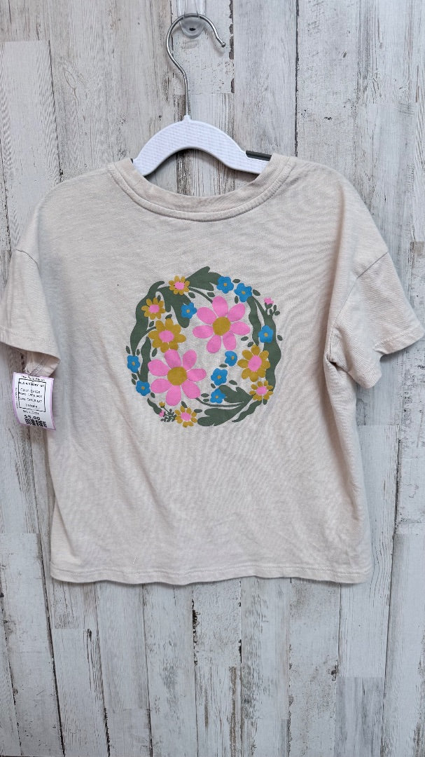 BEIGE CAT & JACK WILD AIR BOXY TEE, GIRLS 6/7