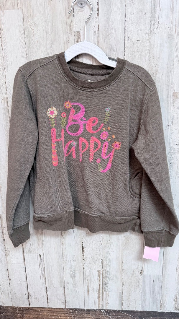 BROWN NATURAL LIFE BE HAPPY SWEATSHIRT, GIRLS 6/8