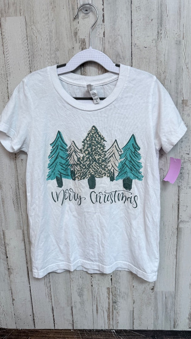 WHITE BELLA CANVAS MERRY CHRISTMAS TEE, GIRLS 6/8