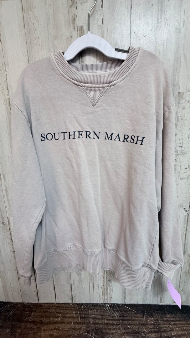 GREY SOUTHERN MARSH LOGO PULLOVER, GIRLS 8
