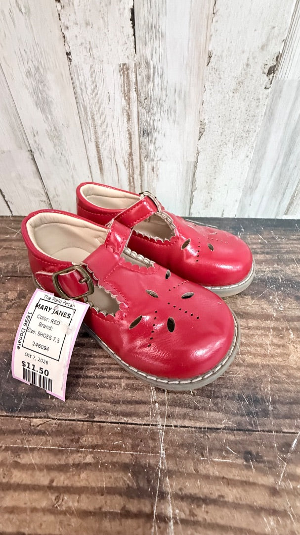 RED MARY JANES, SHOES 7.5