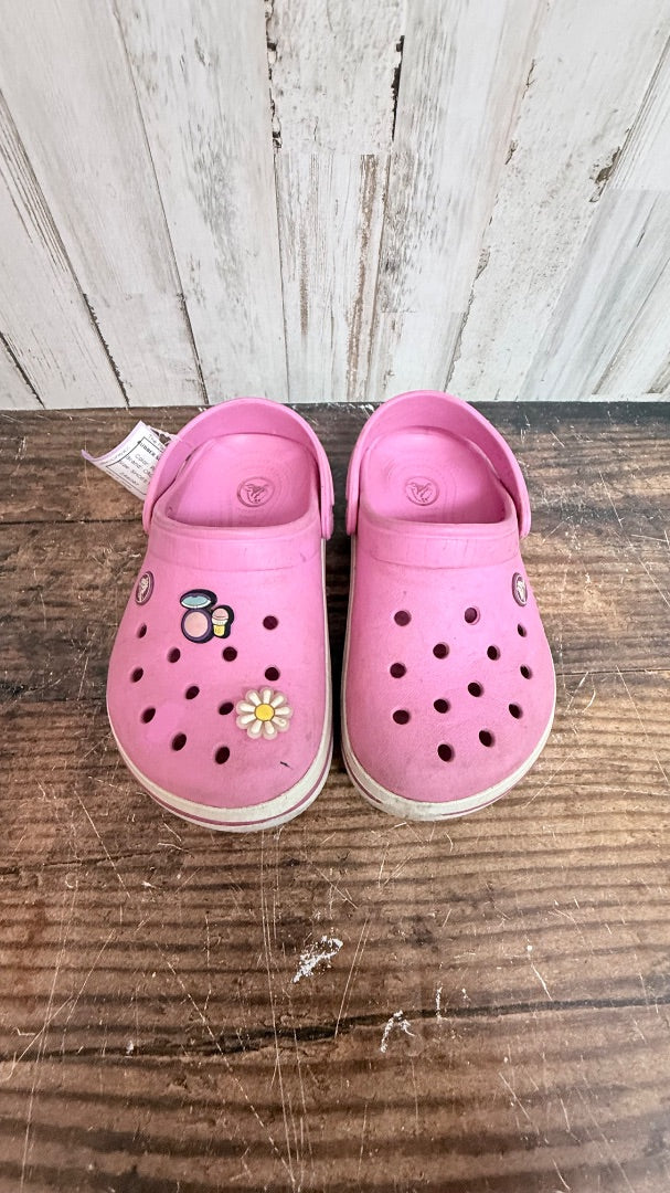 PINK CROCS RUBBER SLIP ONS, SHOES Y1
