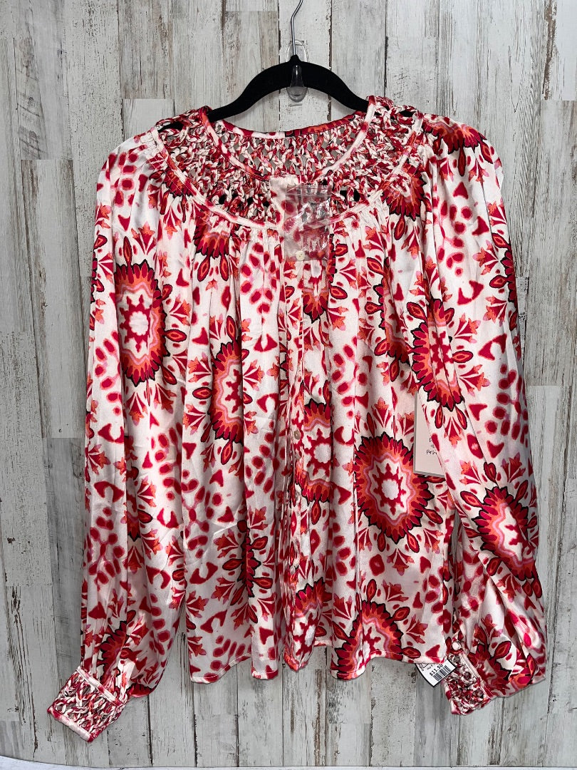 PINK CALLIGRAPHIE SILKY MEDALLION BLOUSE, LADIES S
