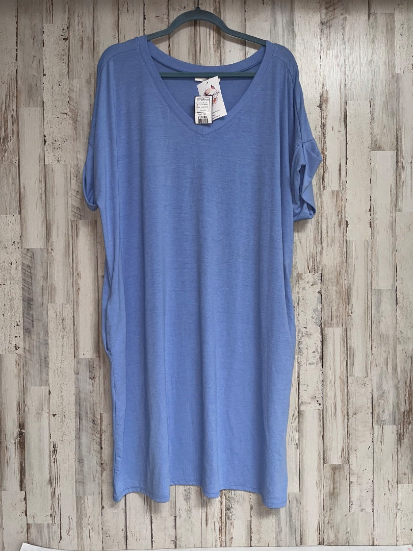 BLUE ZENANA COTTON DRESS, LADIES 2X