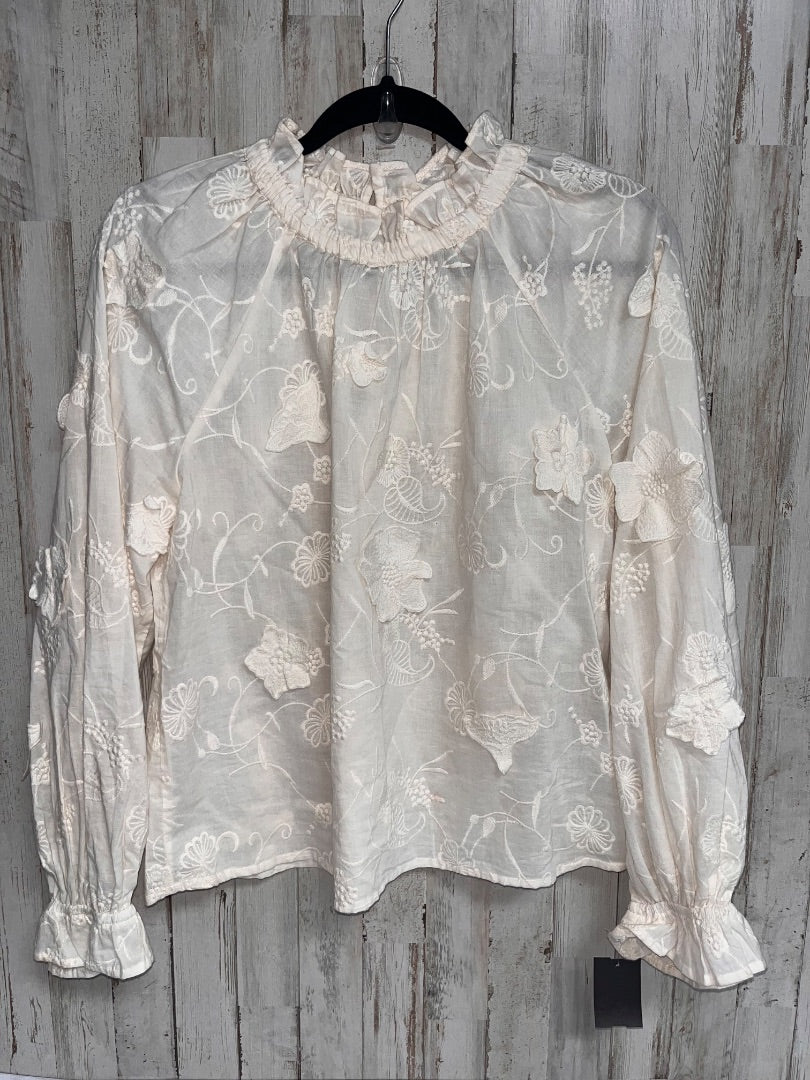 IVORY JENNIFER & GRACE LACE FLOWER BLOUSE, LADIES S