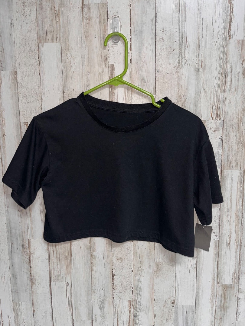 BLACK SHEIN COTTON CROP TEE, LADIES S