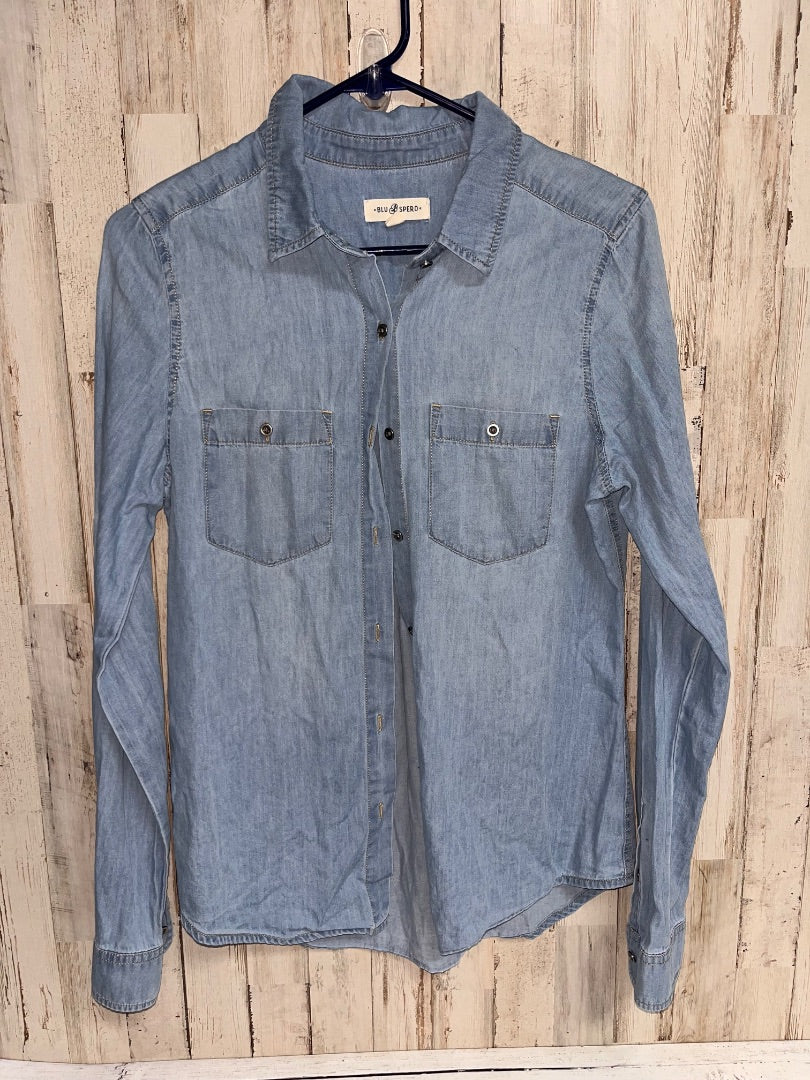 BLUE BLU SPARROW CHAMBRAY BUTTON UP TOP, LADIES M