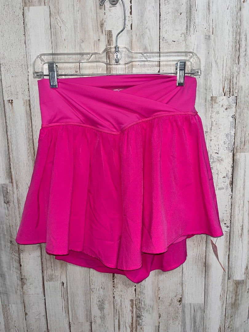 PINK DRY FIT FLUTTER SHORTS, LADIES L