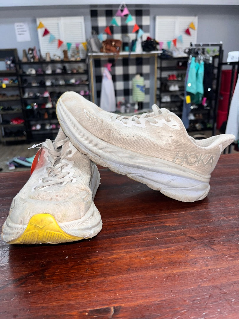 GREY HOKA CLIFTON 9 SNEAKERS, SHOES A7.5