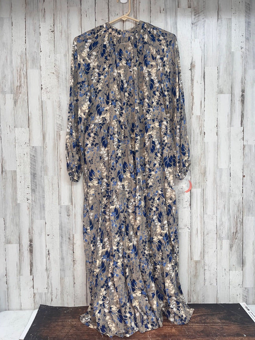 GREY/BLUE A NEW DAY FLORAL MAXI, LADIES S