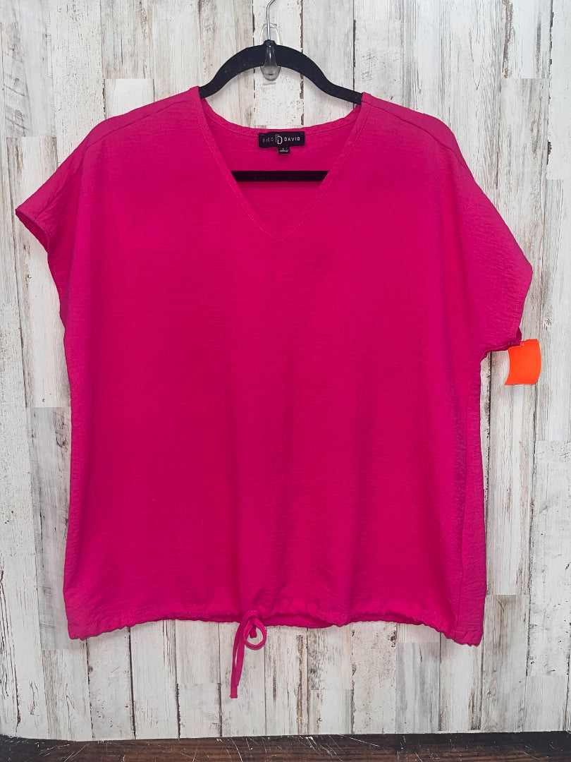 PINK FRED DAVID CINCH BOTTOM BLOUSE, LADIES L