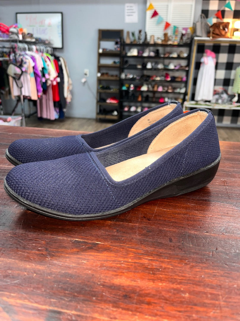NAVY STRIDE SLIP ON KNIT SHOES, SHOES A8