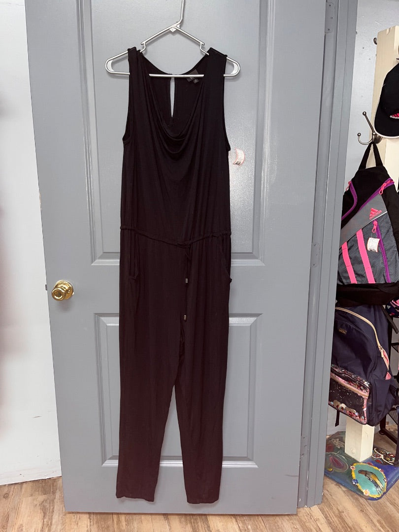 BLACK MOSSIMO SCOOP NECK COTTON ROMPER, LADIES L