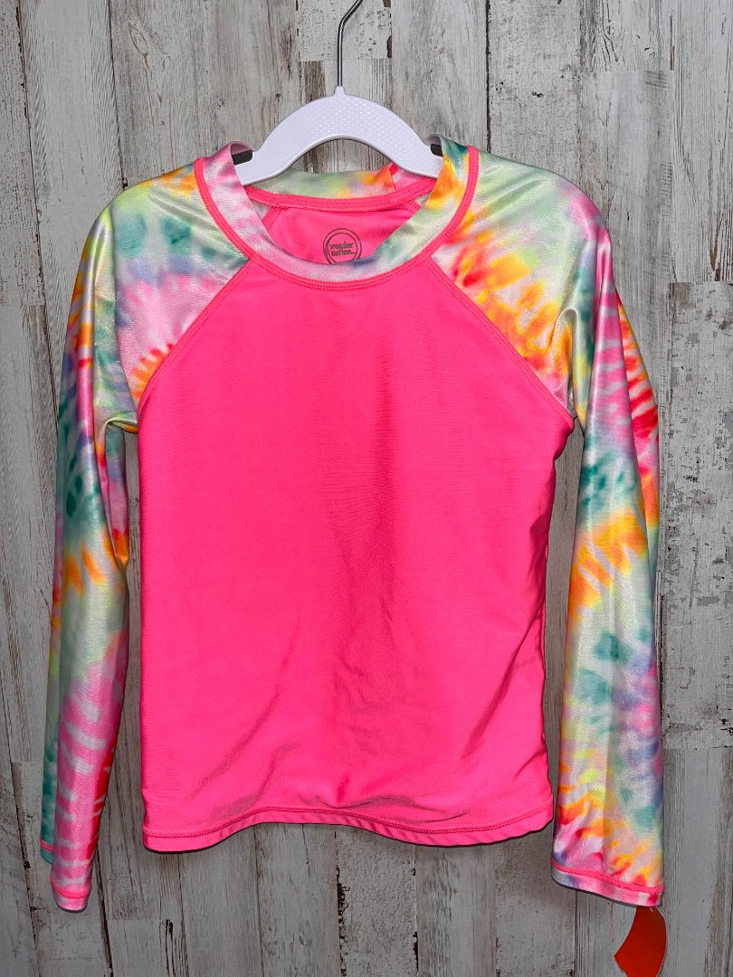 PINK WONDER NATION TIE DYE LONG SLEEVE SWIM TOP, GIRL 7/8
