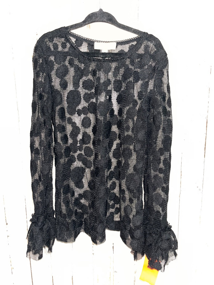 BLACK ISABELLA COUTURE LACE RUFFLE UNDER SHIRT, GIRL 8