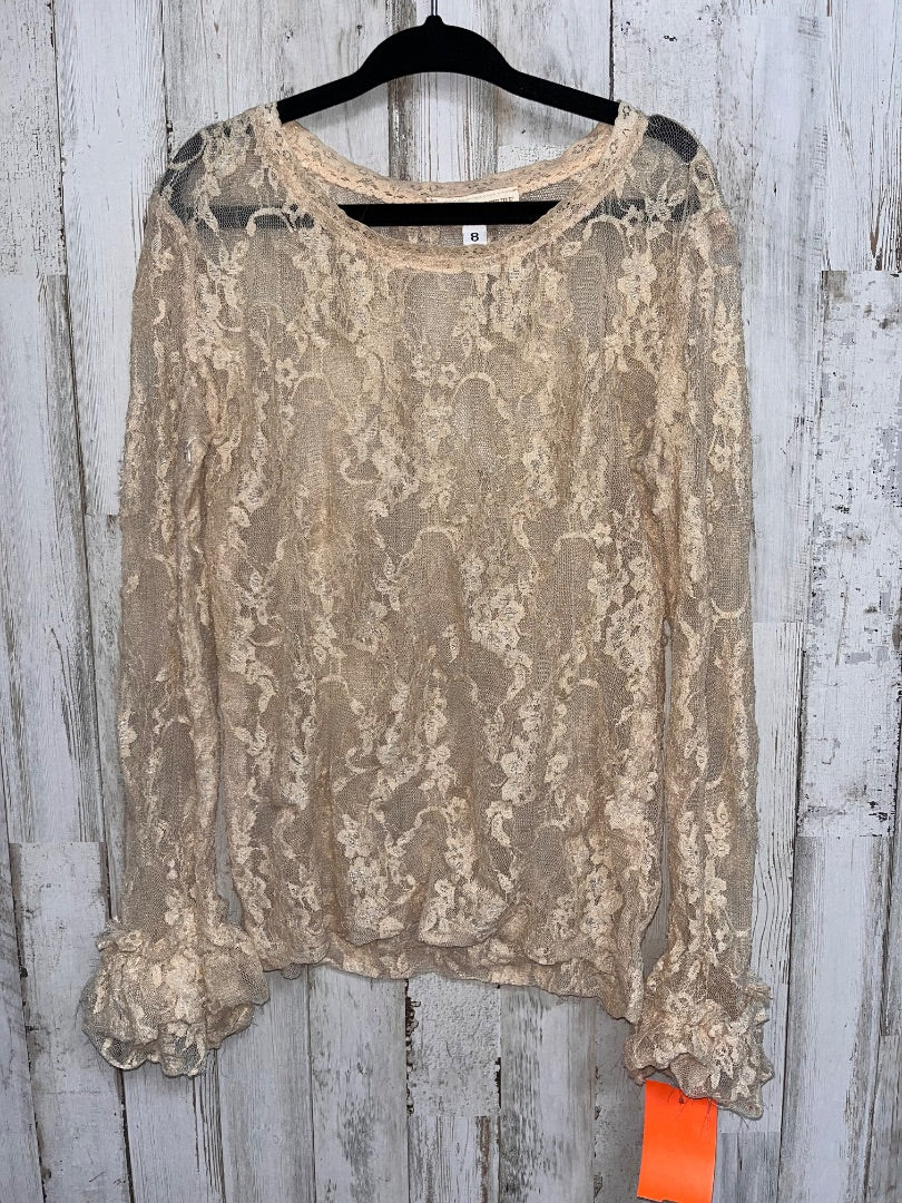 TAN ISABELLA COUTURE LACE RUFFLE UNDER SHIRT, GIRL 8