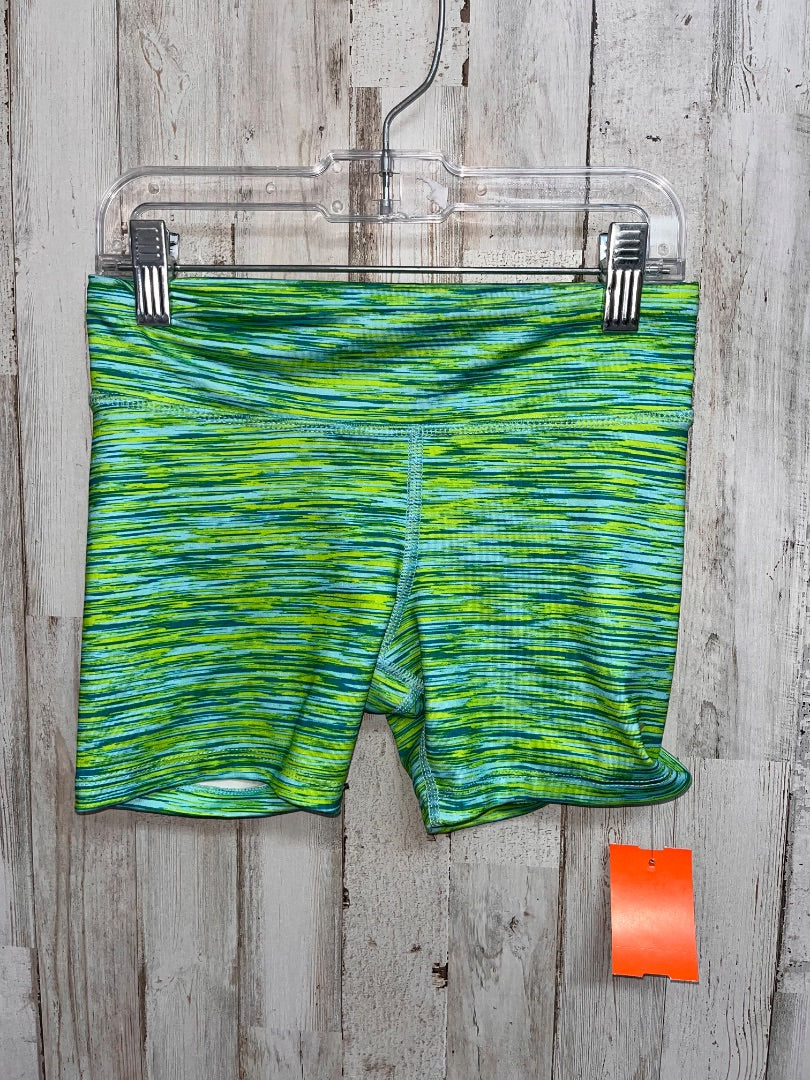 GREEN OLD NAVY STRIPE BIKER SHORTS, GIRL 8