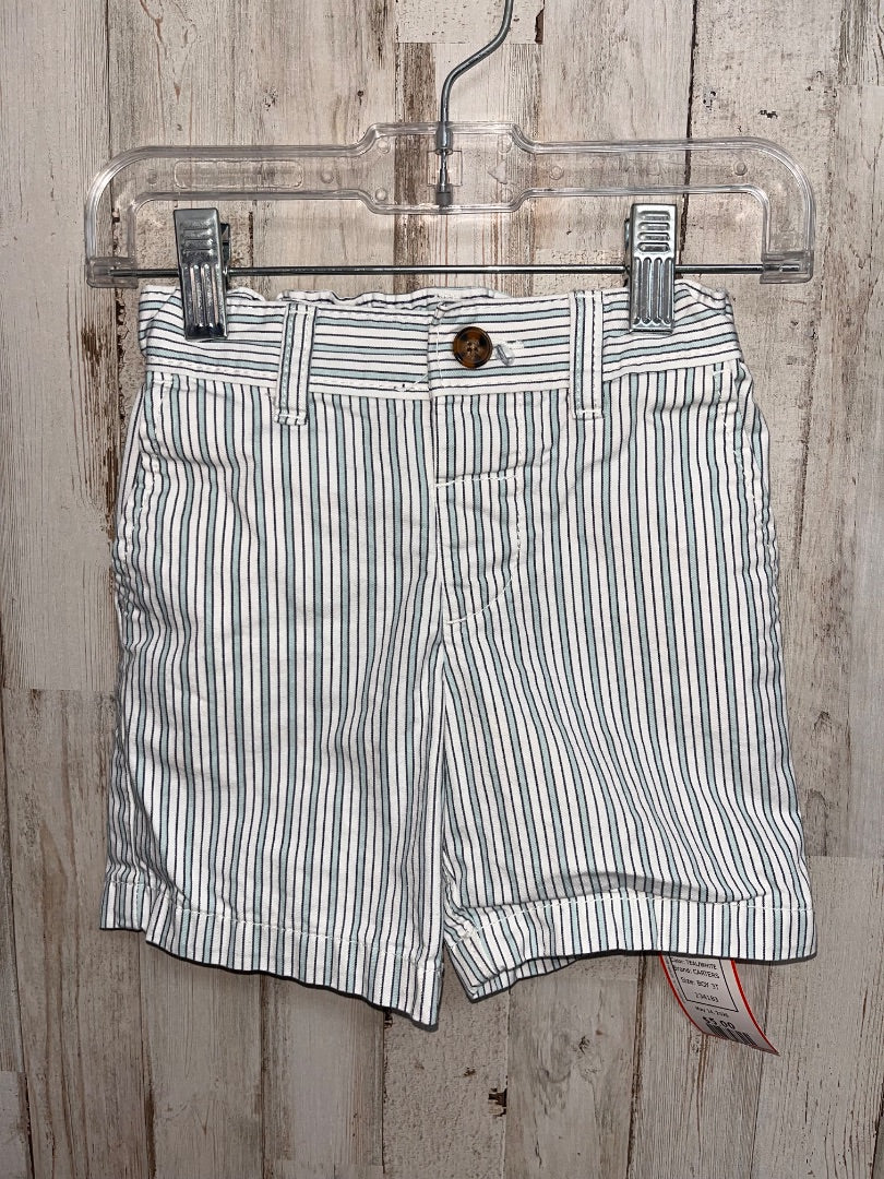 TEAL/WHITE CARTERS STRIPE SHORTS, BOY 3T