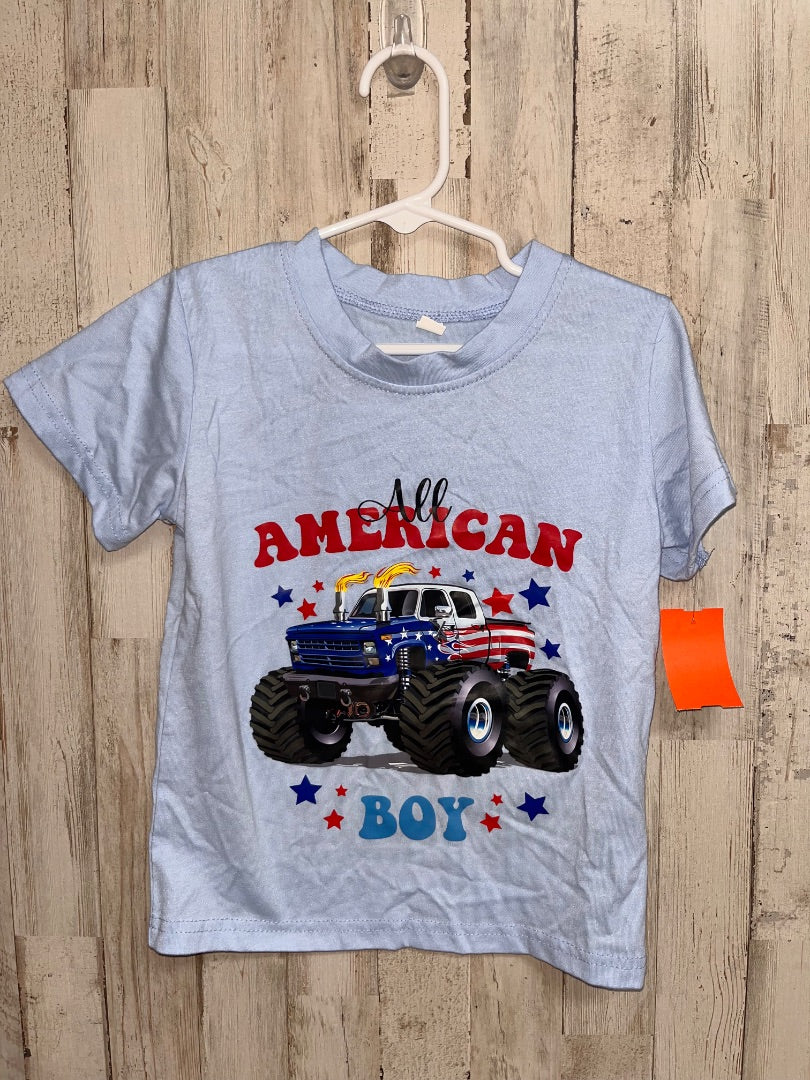BLUE ALL AMERICAN BOY TEE, BOY 3T