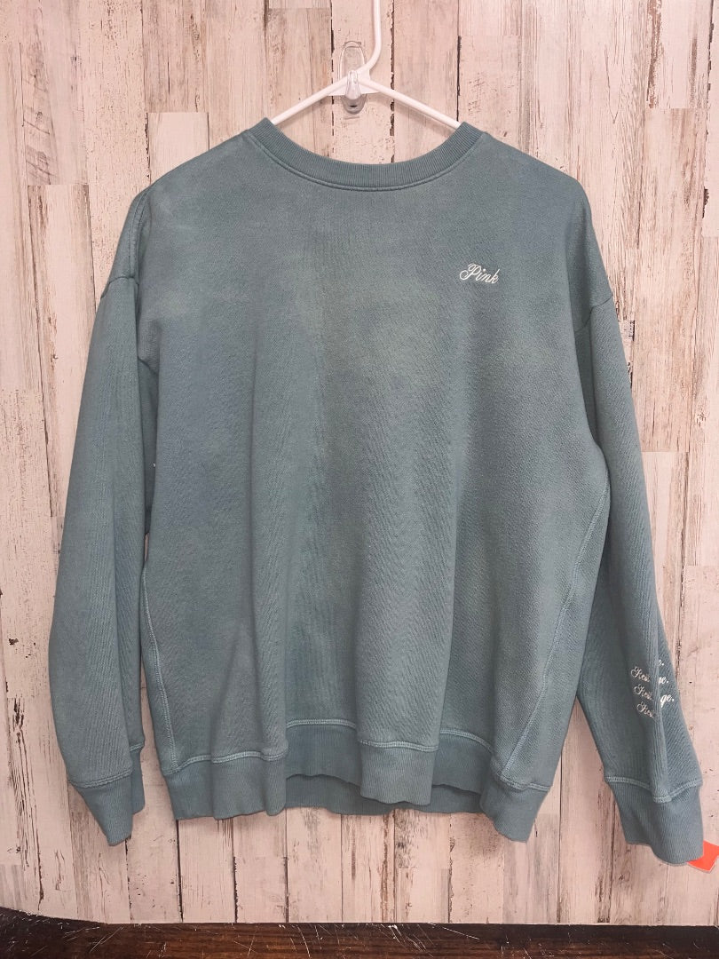 TEAL VICTORIAS SECRET ACID WASHED SWEATSHIRT, LADIES S