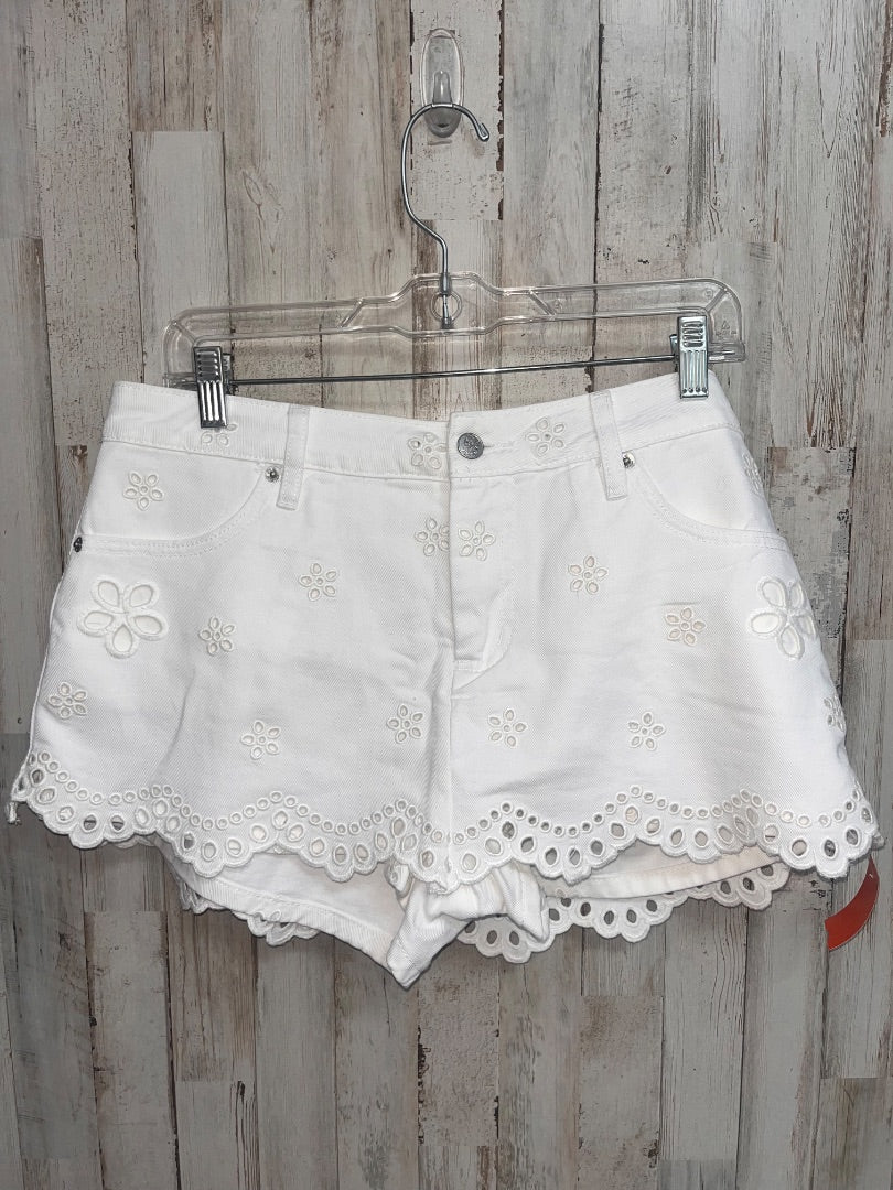 WHITE ALTARD STATE EYELIT CUT JEAN SHORTS, LADIES L