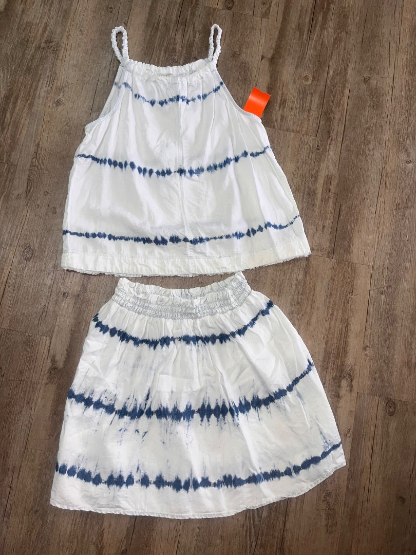 WHITE/BLUE CHELSEA & VIOLET 2PC DYE SKIRT SET, GIRL 14