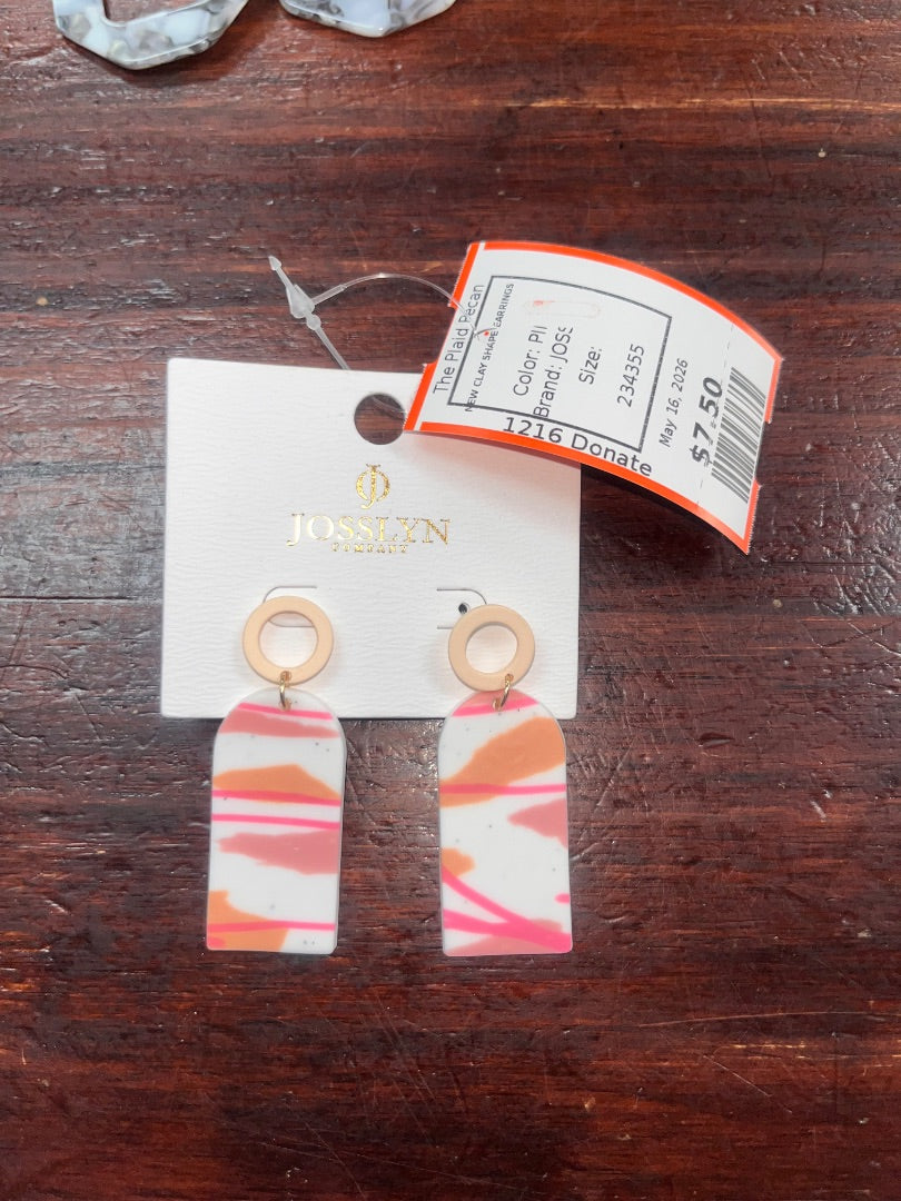 PINK JOSSLYN NEW CLAY SHAPE EARRINGS
