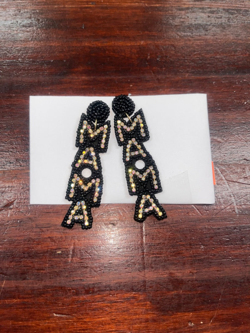 BLACK MAMA BEADED EARRINGS
