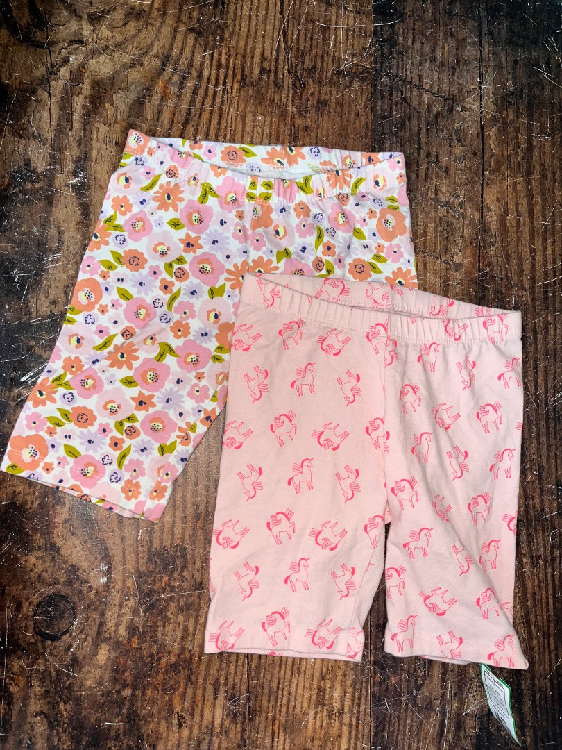 PINK CAT & JACK 2PC PRINTED BIKE SHORTS, GIRL 7/8