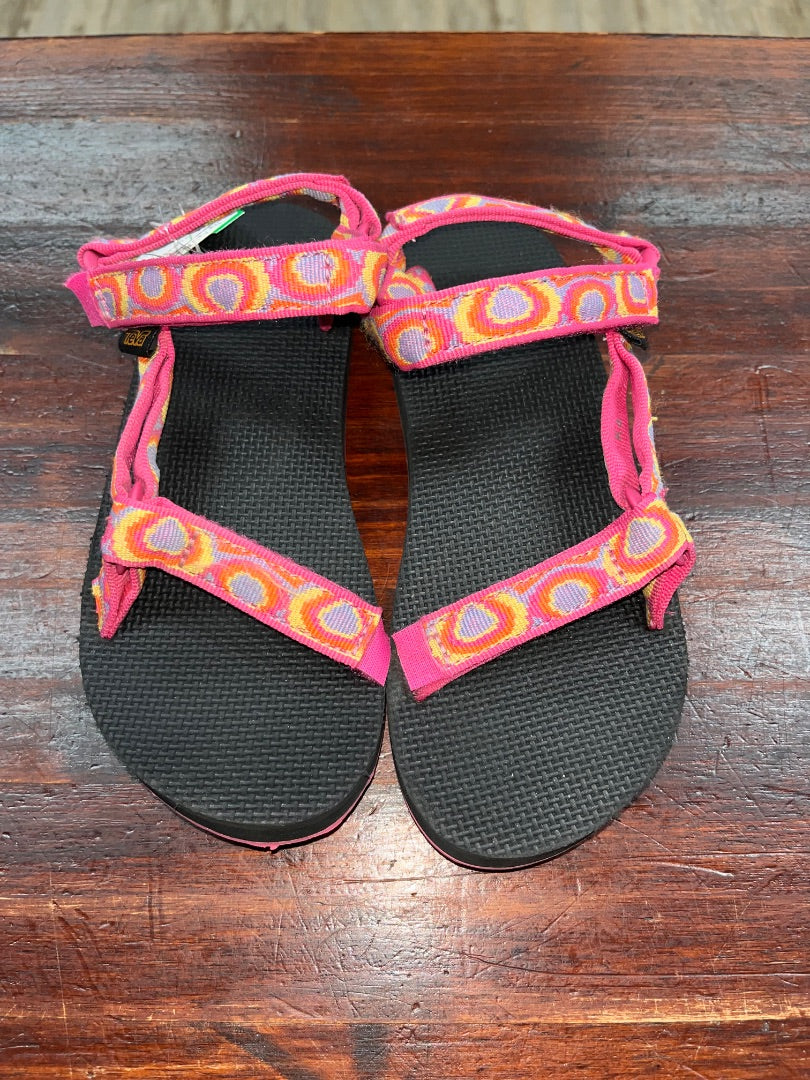 PINK TEVA TIE DYE VELCRO SANDALS, SHOES Y4