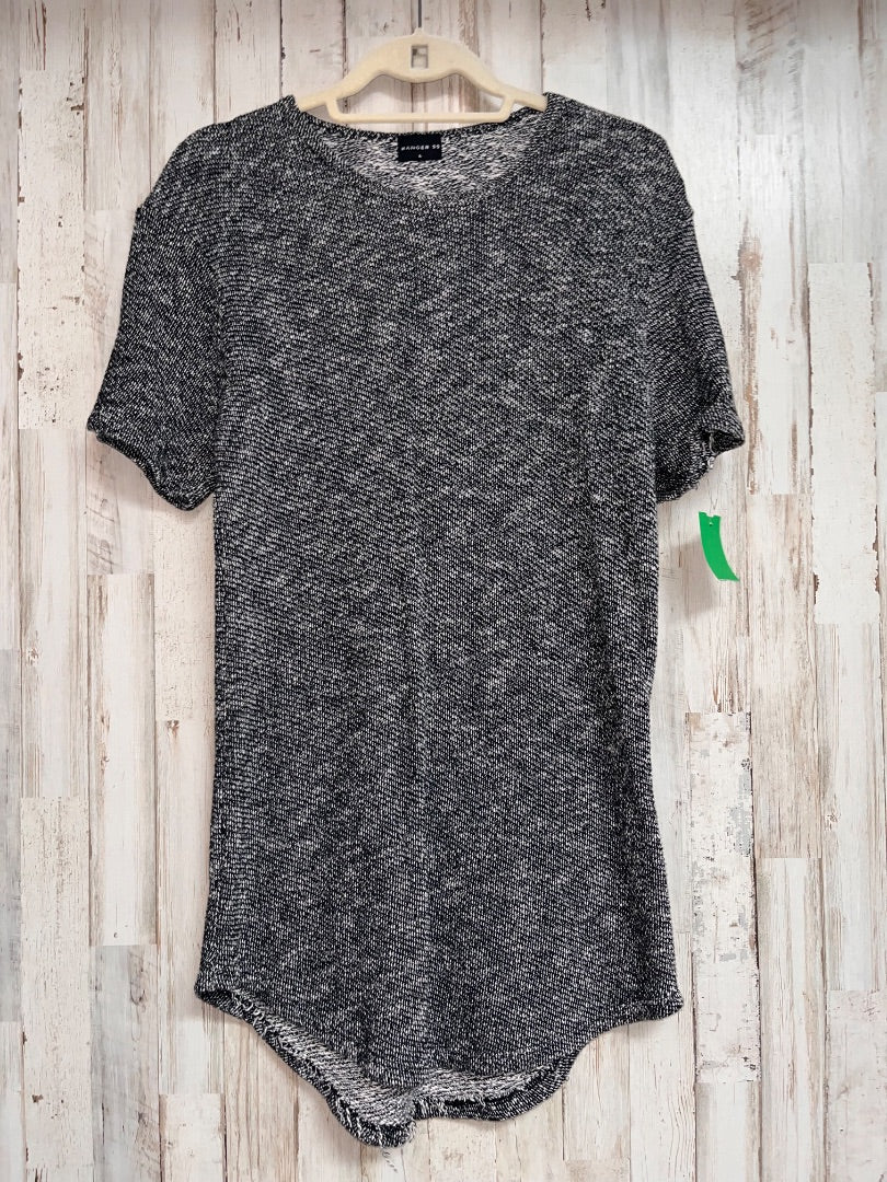 BLACK HANGER SS TEXTURED TOP, LADIES L