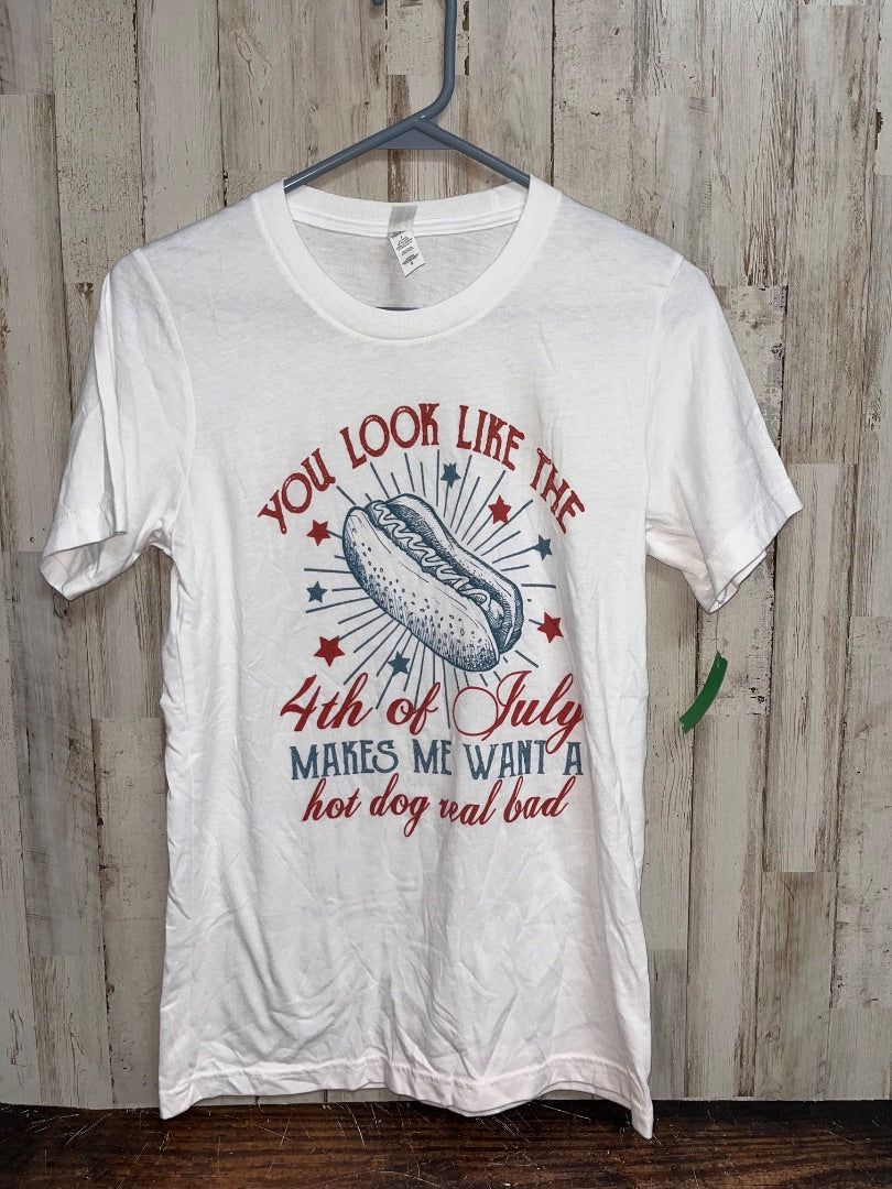 WHITE BELLA 4TH OF JULY TEE, LADIES S