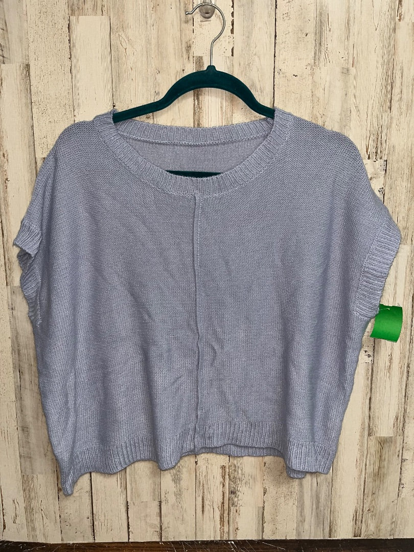 LIGHT BLUE KNIT OVERSIZED TOP, LADIES M