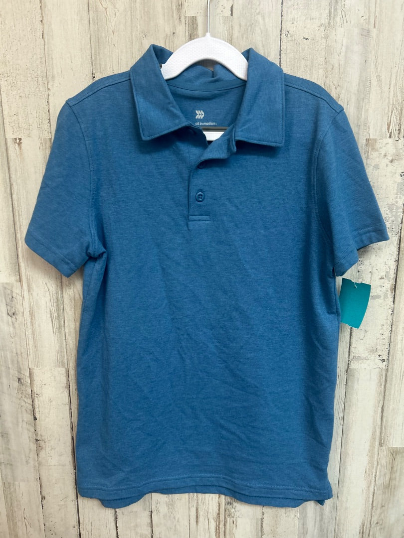 STEEL BLUE ALL IN MOTION POLO, BOY 8/10