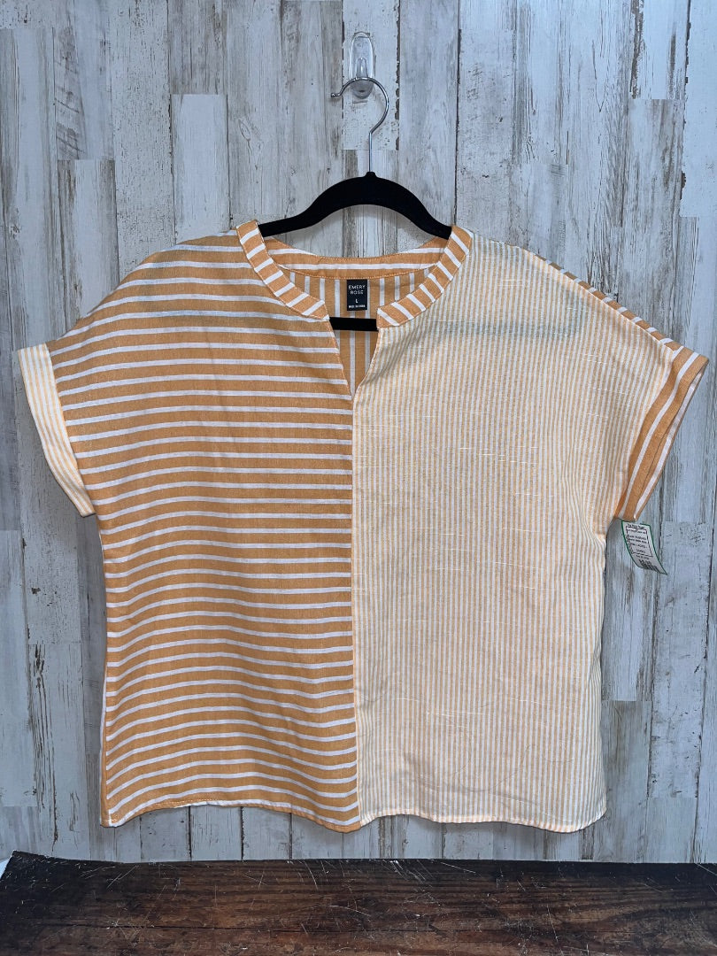 MUSTARD EMERY ROSE MULTI STRIPE LINEN TOP, LADIES L
