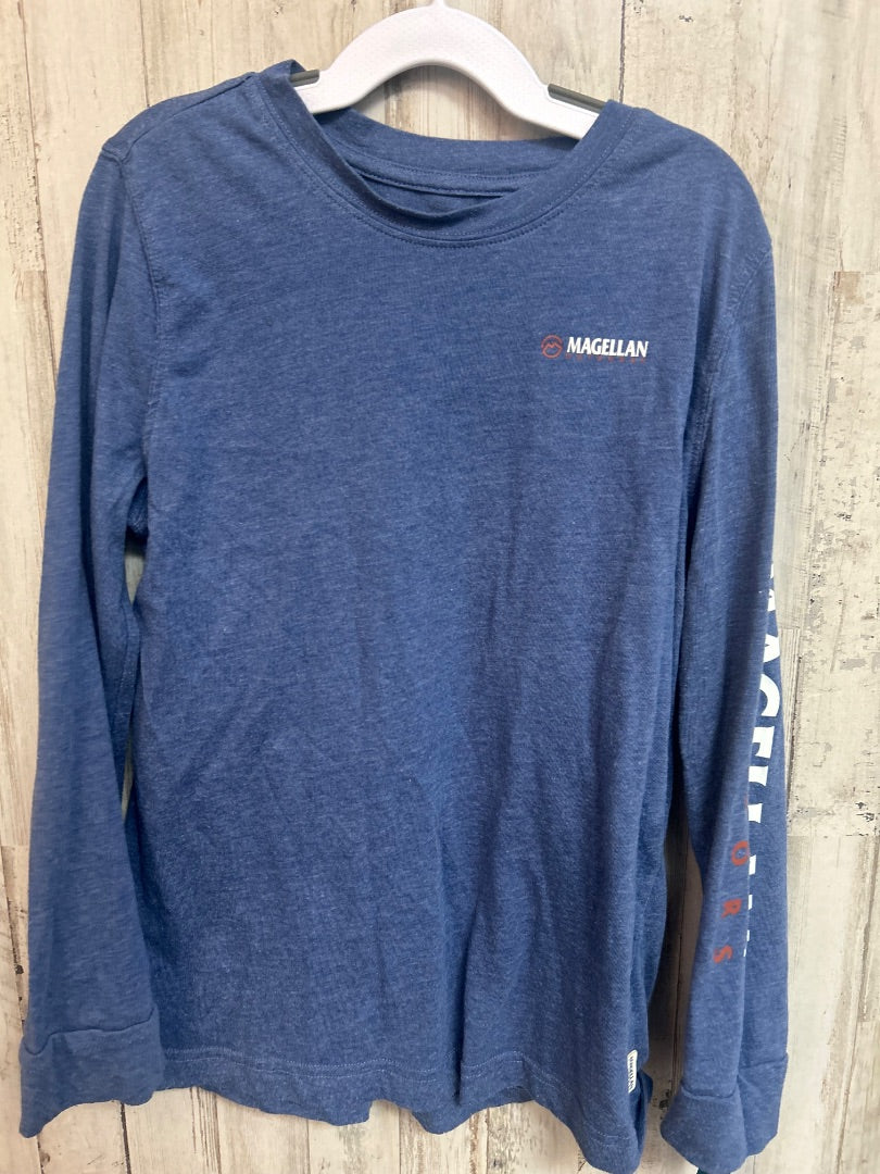 BLUE MAGELLAN LOGO LONG SLEEVE TEE, BOY 10/12