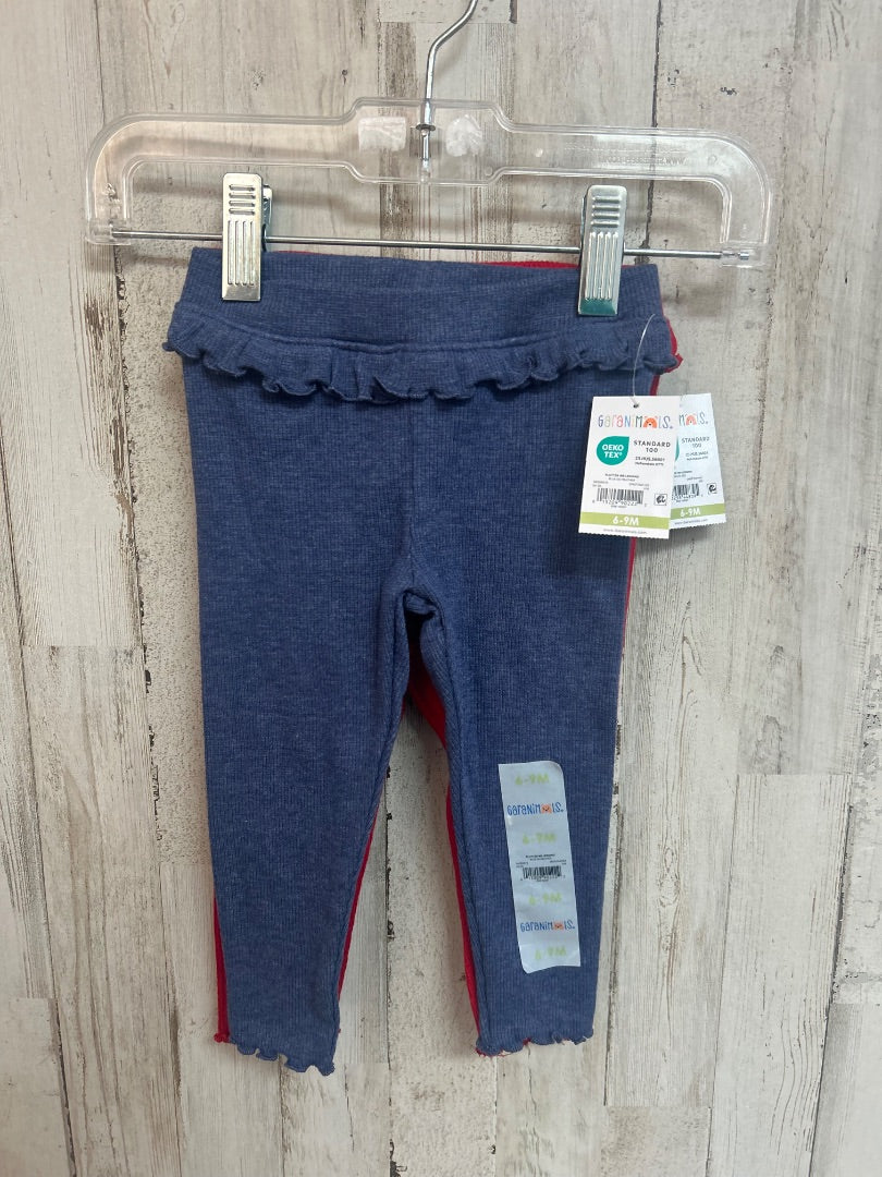 NAVY/RED GARANIMALS RIBBED 2PK LEGGINGS, GIRLS 6/9M