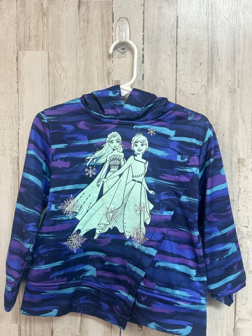 PURPLE/BLUE FROZEN ELSA PRINTED HOODIE, GIRLS 2T