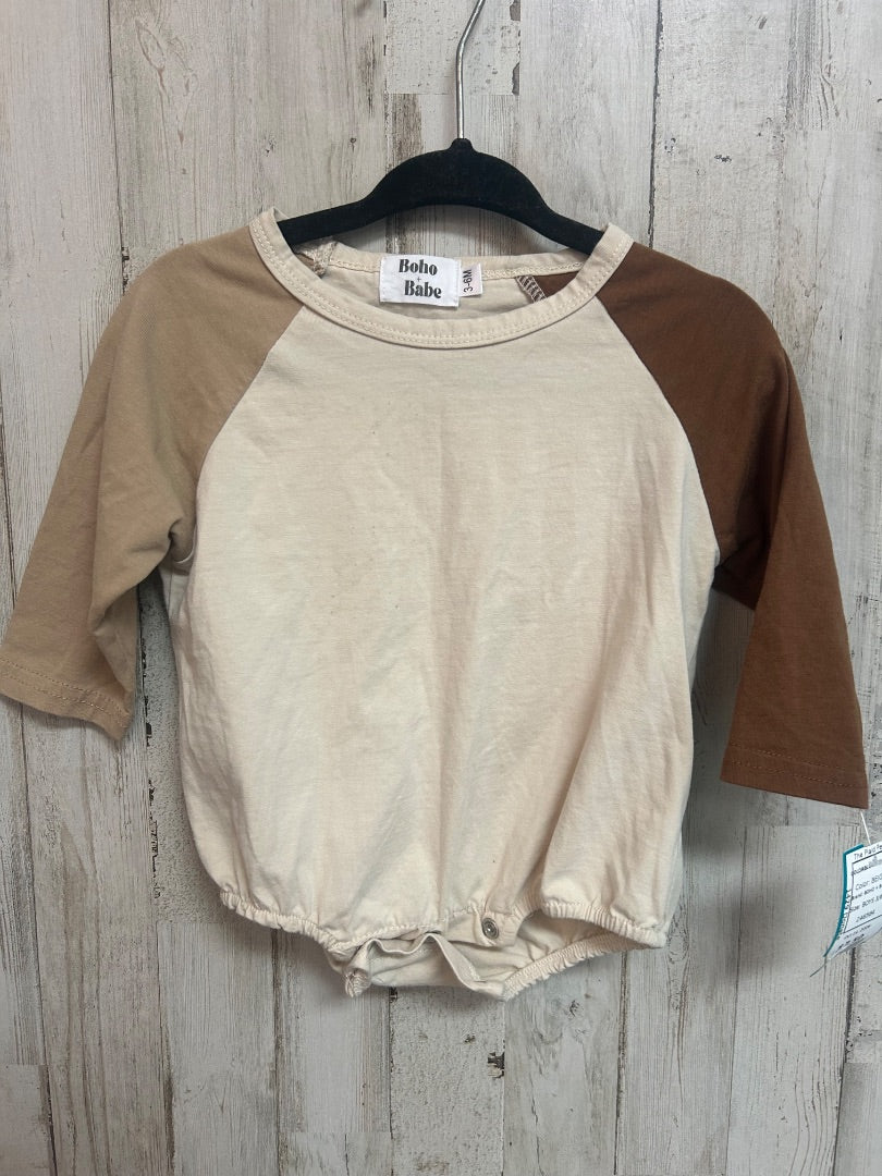 BEIGE BOHO + BABE COLORBLOCK ONESIE, BOYS 3/6M