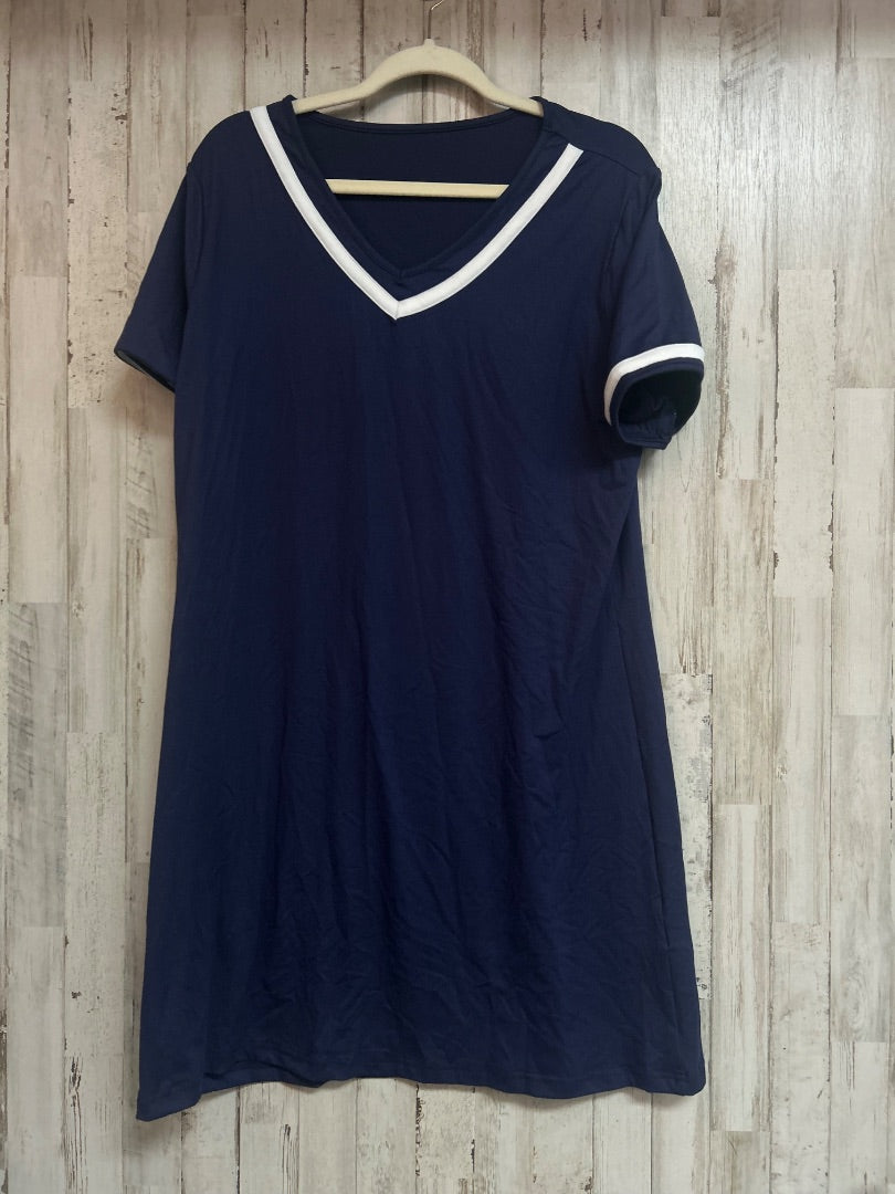 NAVY SOFT VNECK DRESS, LADIES L
