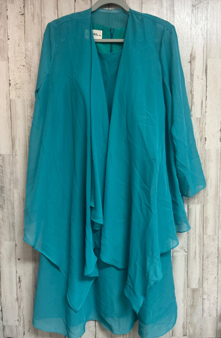 TEAL LIGHT IN THE BOX SZ16 DRESS W/COVERUP, LADIES XL