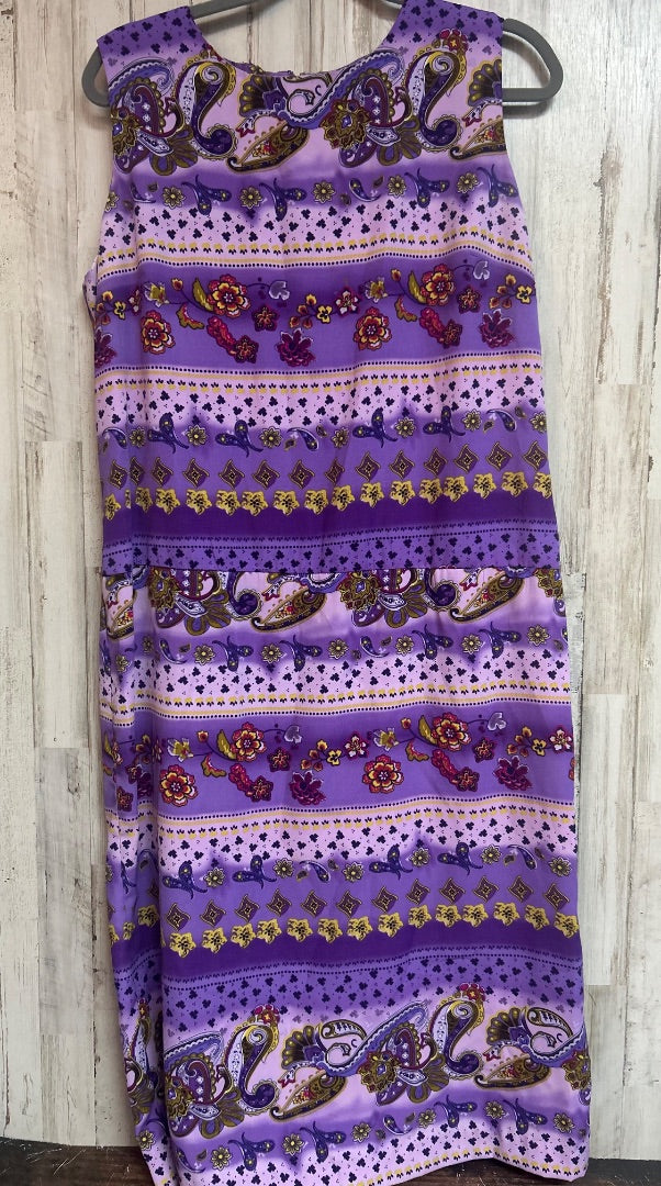 PURPLE K STUDIO SZ16 PRINTED TANK DRESS, LADIES XL