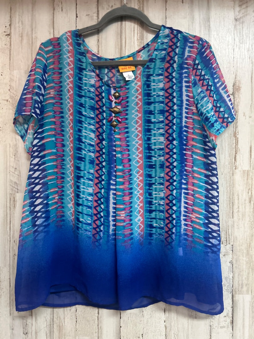 BLUE RUBY RD SZ16 PRINTED GEM STOP, LADIES XL
