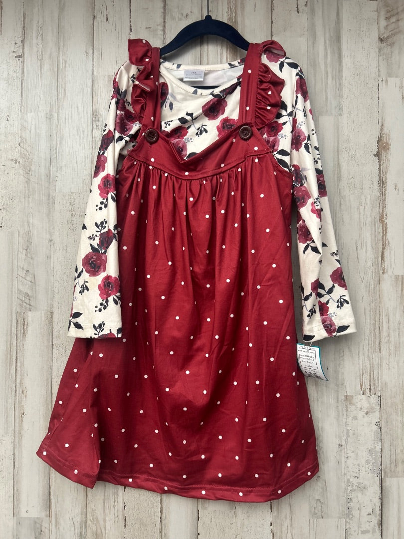 MAROON BOUTIQUE ROSE DOT 2PC DRESS, GIRL 7
