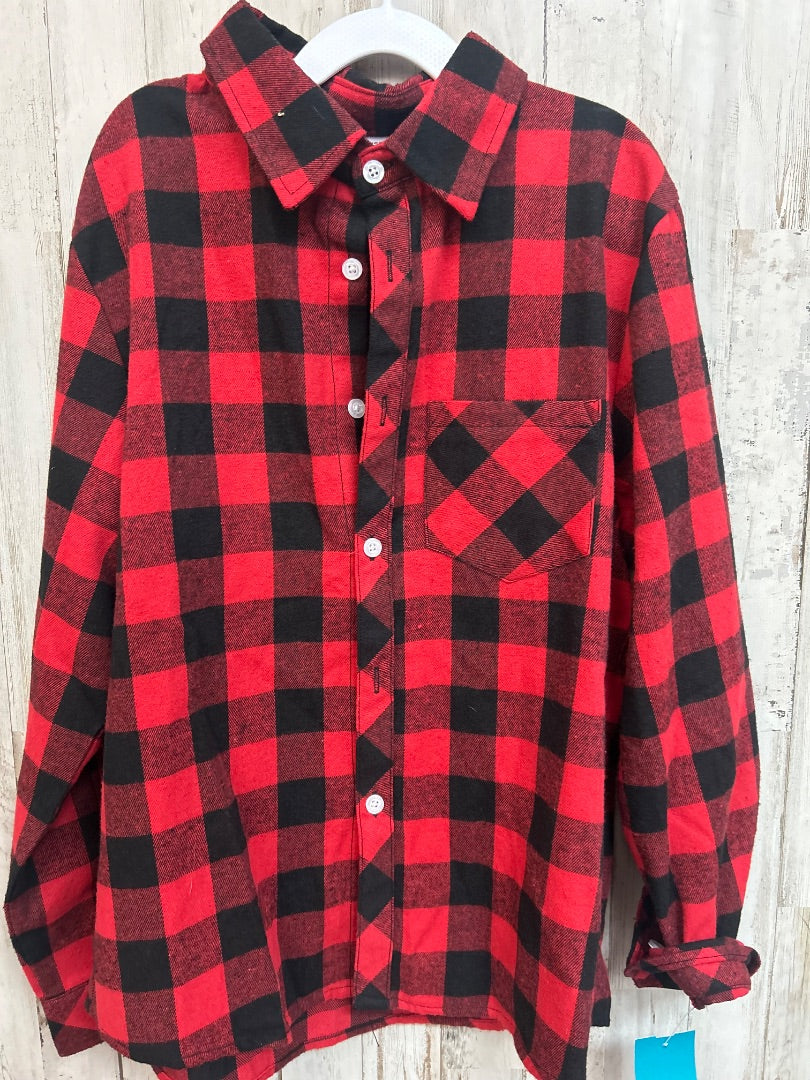 RED/BLACK BOUTIQUE BUFFALO PLAID BUTTON UP, GIRL 10