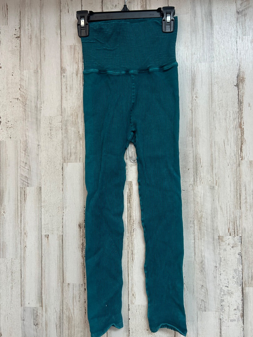 TEAL FREE PEOPLE RIBBED LEGGINGS, LADIES XS/S