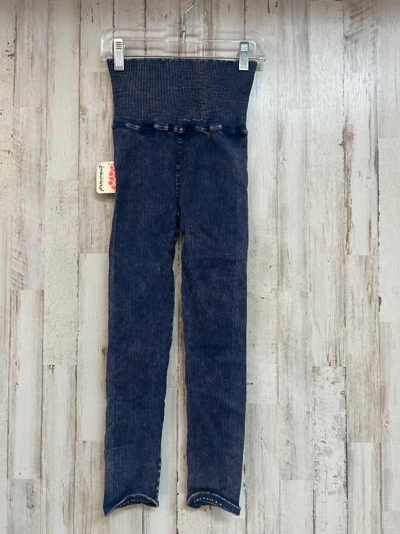 NAVY FREE PEOPLE RIBBED LEGGINGS, LADIES XS/S