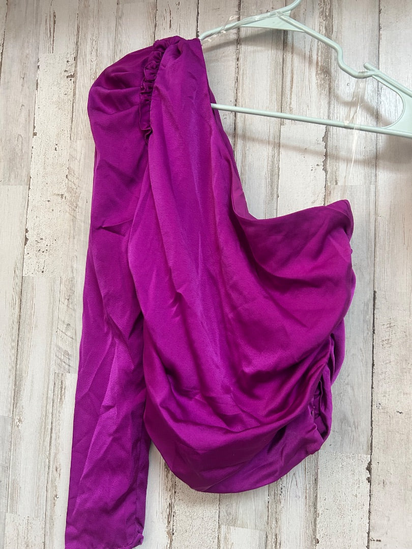 PURPLE DO + BE ONE SHOULDER SATIN TOP, LADIES S