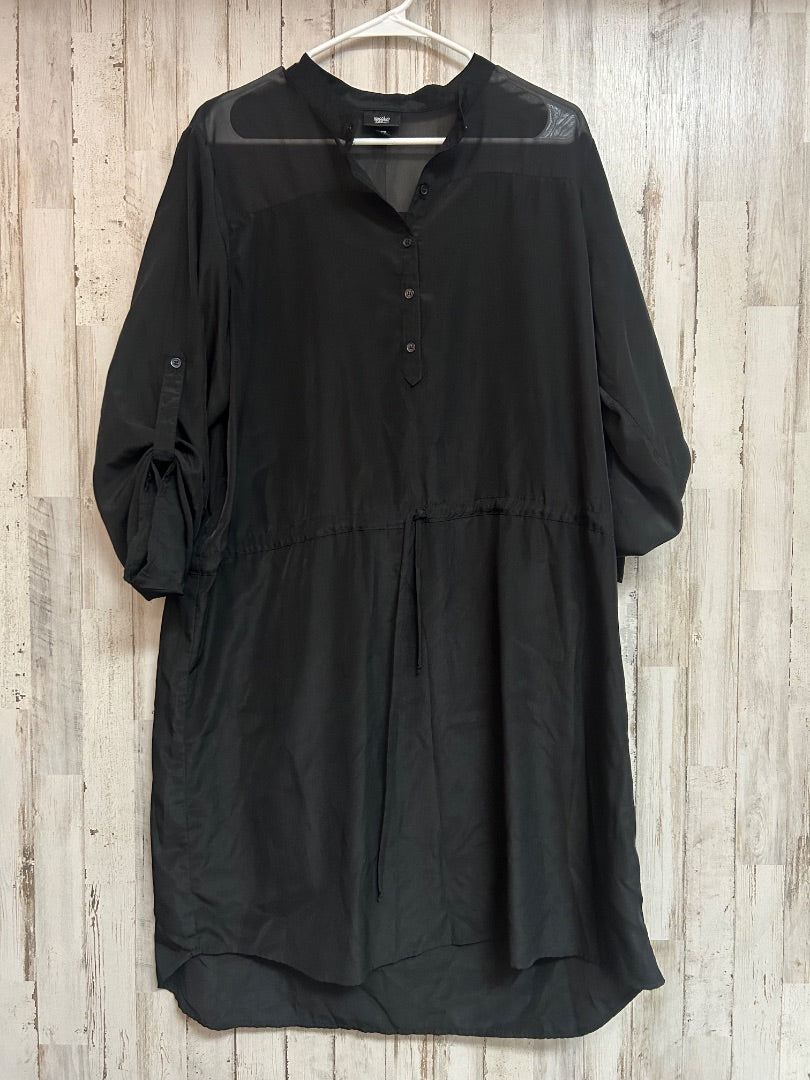 BLACK MOSSIMO SHEER BUTTON TIE DRESS, LADIES XL